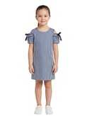 Little Striped Shoulder Cut Dress