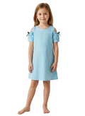 Striped Open-Shoulder Dress